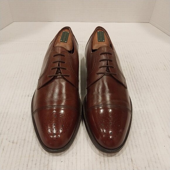 BALLY men's size 9.5 D brown cap toe Derby. - Picture 1 of 8